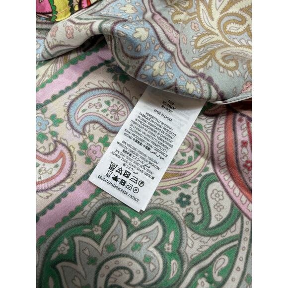 Boden Womens Size 10 Silk Viscose Romantic Blouse Multi Patchwork - Picture 6 of 10